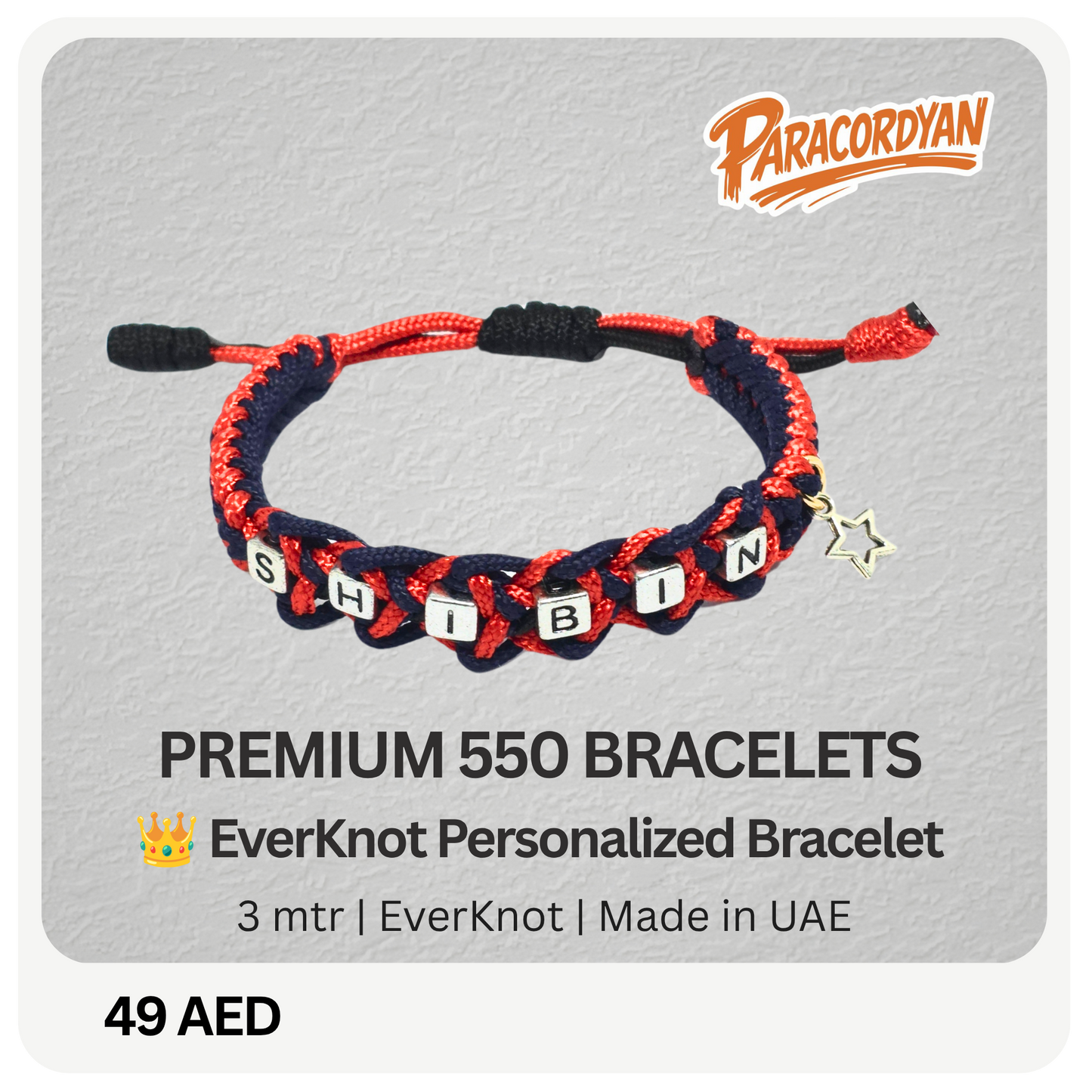 Ever knot Custom Braided Bracelets for Men Women Handmade Rope Paracord Bracelet Cool String Friendship Bracelet Adjustable, 11 inches, Nylon, with letter gemstone