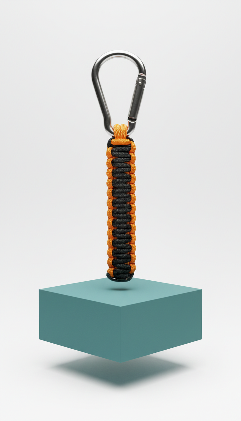 Tactical Paracord Keychain with Steel Carabiner